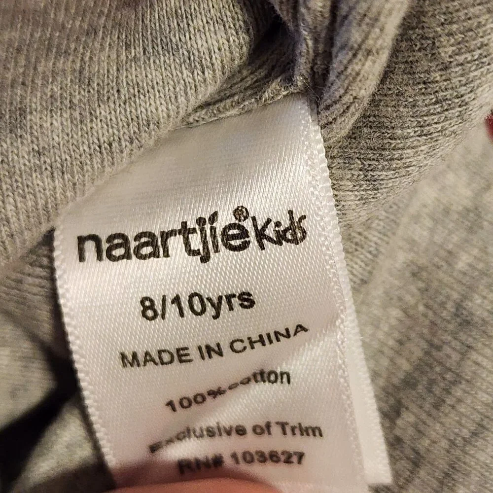 Naartjie Beanie Hat size 8-10 Gray with red stripes New